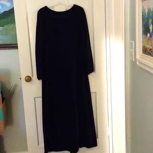 Black velveteen A-line dress